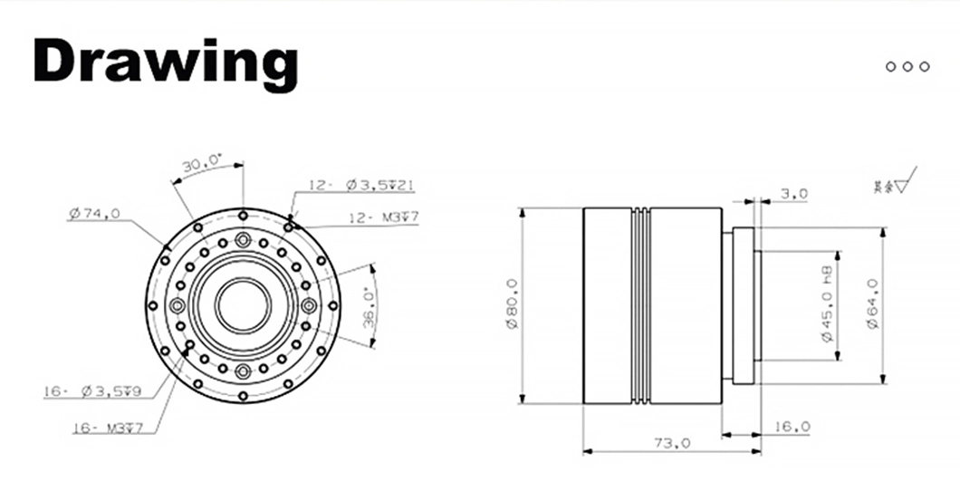 Frameless Brushless DC Robot Arm Joint Motor Module BLDC Servo Harmonic Drive Motor